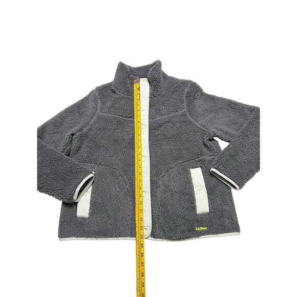 L.L. Bean Women’s Sherpa Fleece Jacket - Two Tone Button Up - size L - Picture 6 of 9